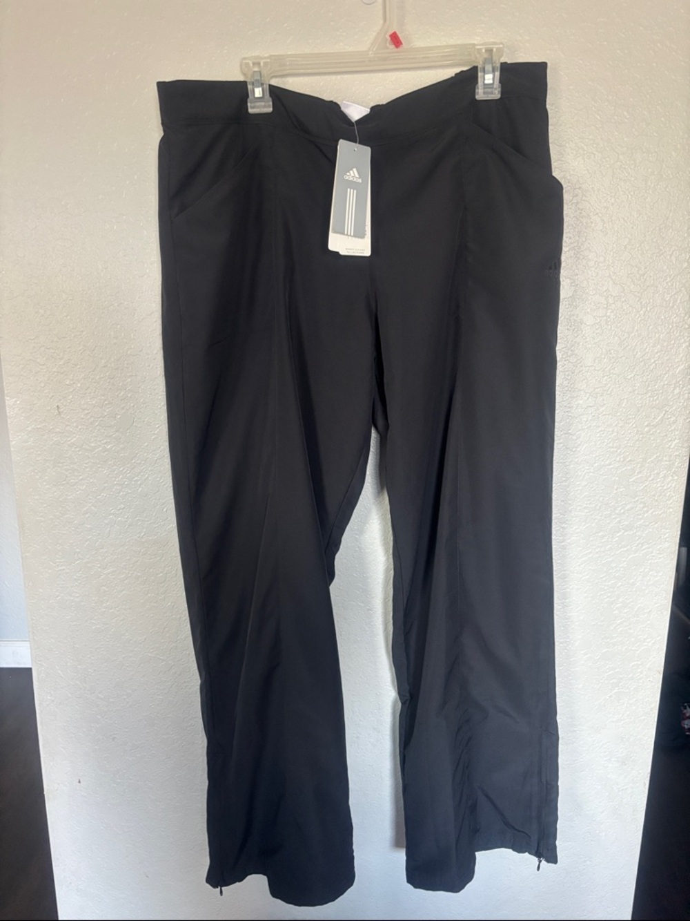 adidas Black Athletic Track Pants with Logo Tag